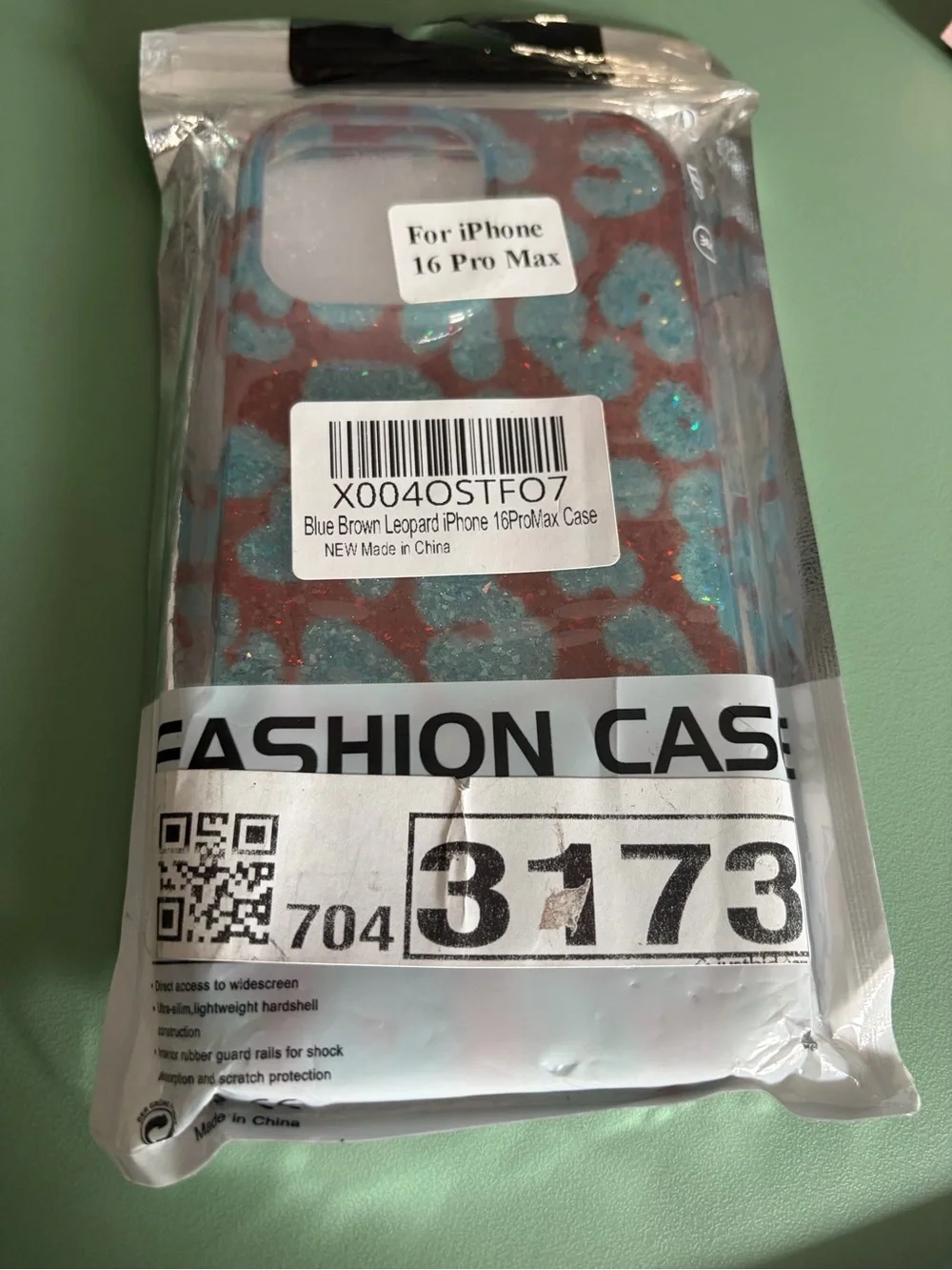 Leopard Print iPhone 16 Pro Max Case - Blue & Brown